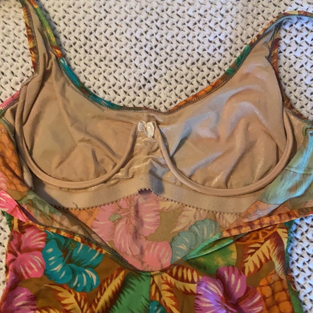 Vintage Pineapple Print Cazimi One Piece Swimsuit (from 90s)- Women’s Size 14 - Picture 3 of 10